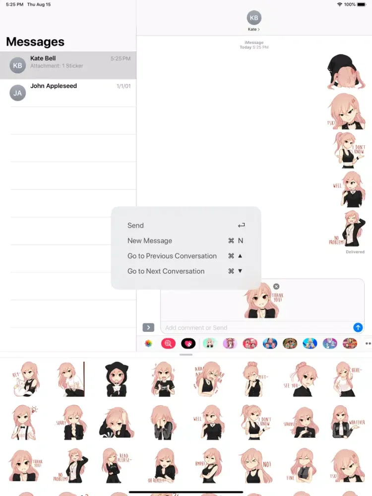 Rose Hair Anime Stickers iPad  Screenshots