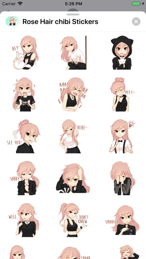 Rose Hair Anime Stickers Screenshots