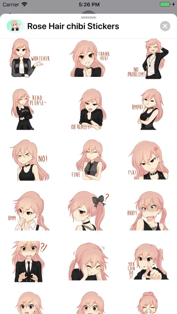 Rose Hair Anime Stickers Screenshots
