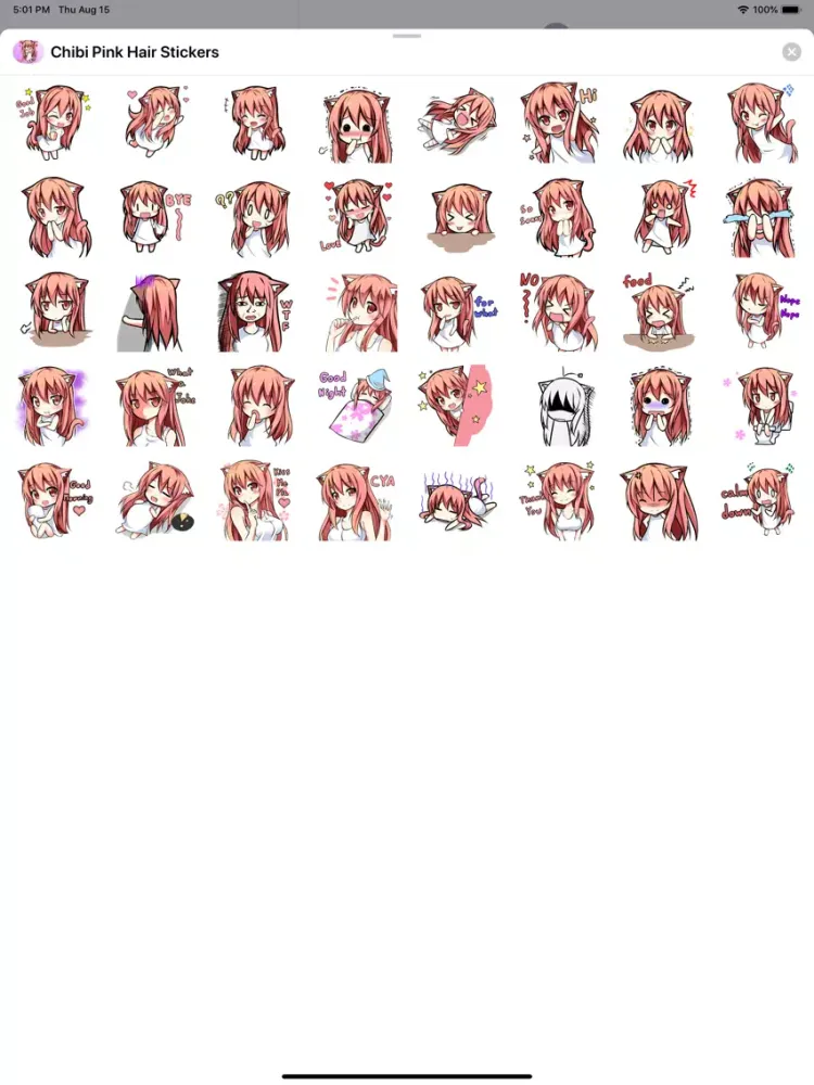 Captures d'écran de Cute Pink Hair Stickers iPad 