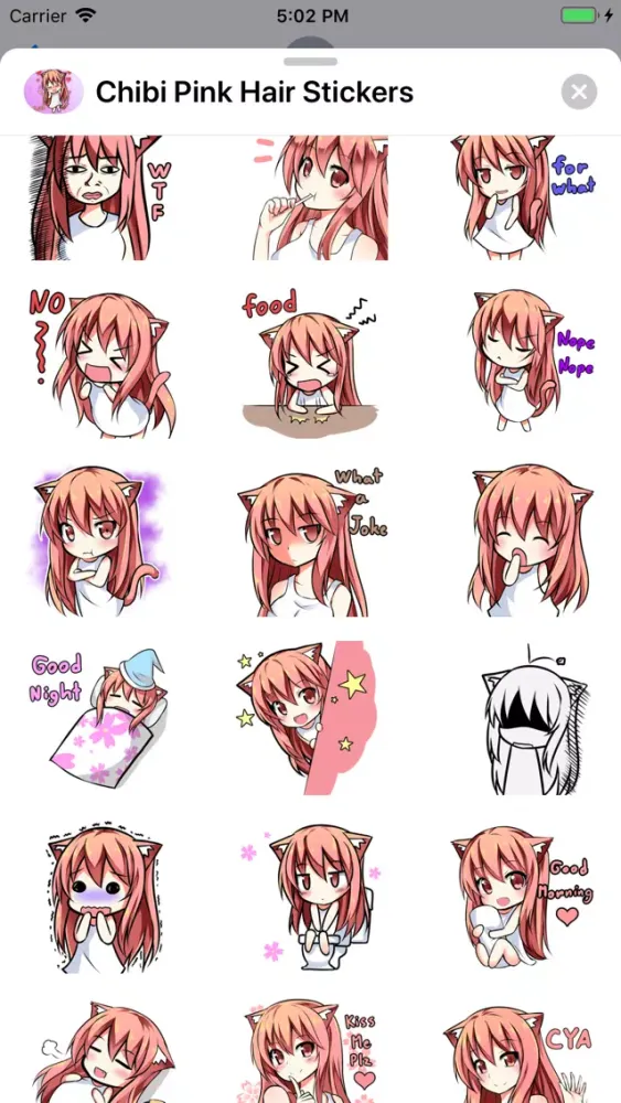Captures d'écran de Cute Pink Hair Stickers