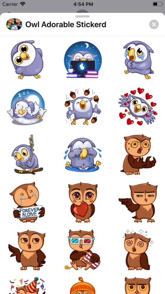 Скриншоты Adorable Owl Stickers