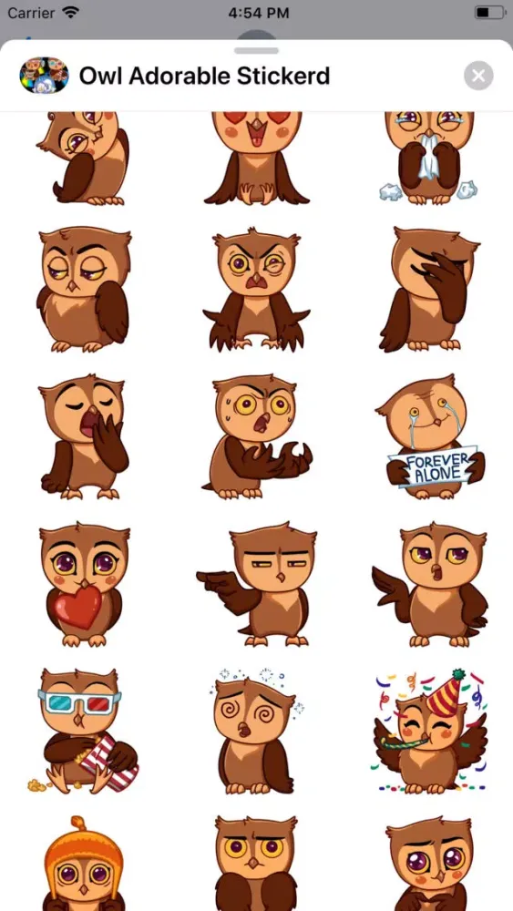 Скриншоты Adorable Owl Stickers