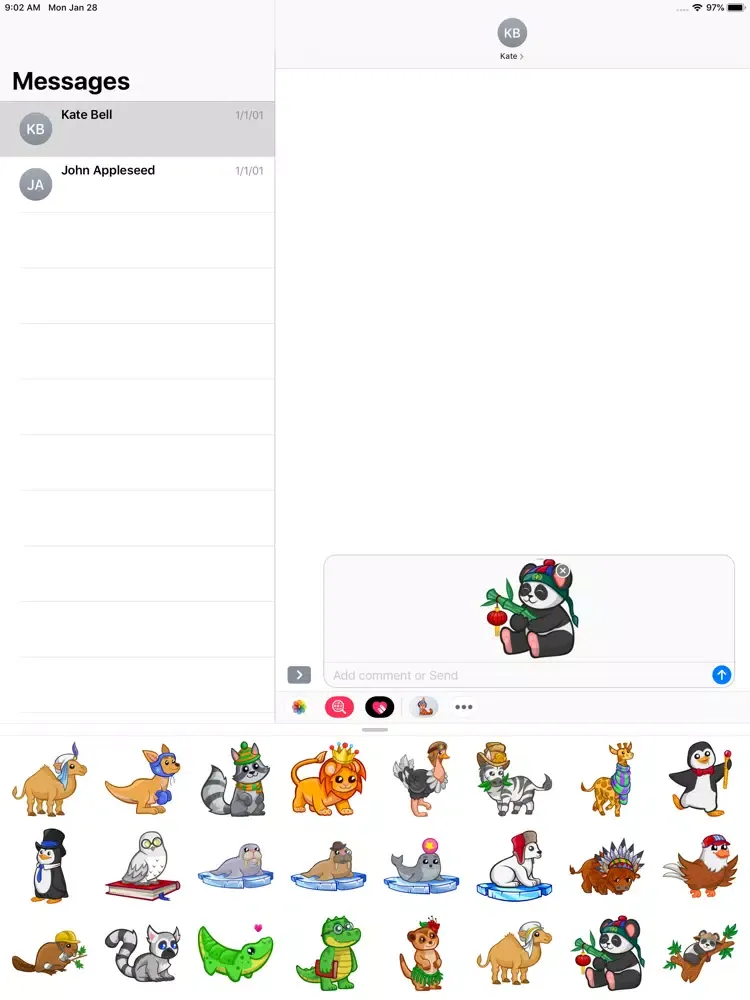 Capturas de pantalla de Cute Animals Emoji Stickers iPad 