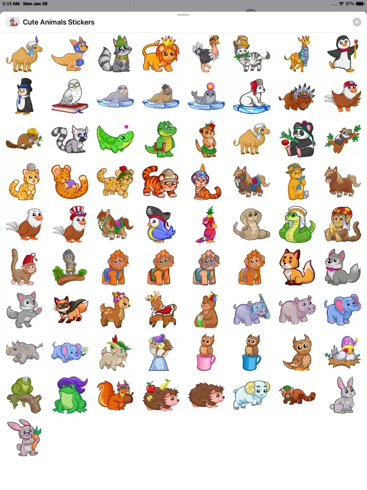Capturas de pantalla de Cute Animals Emoji Stickers iPad 