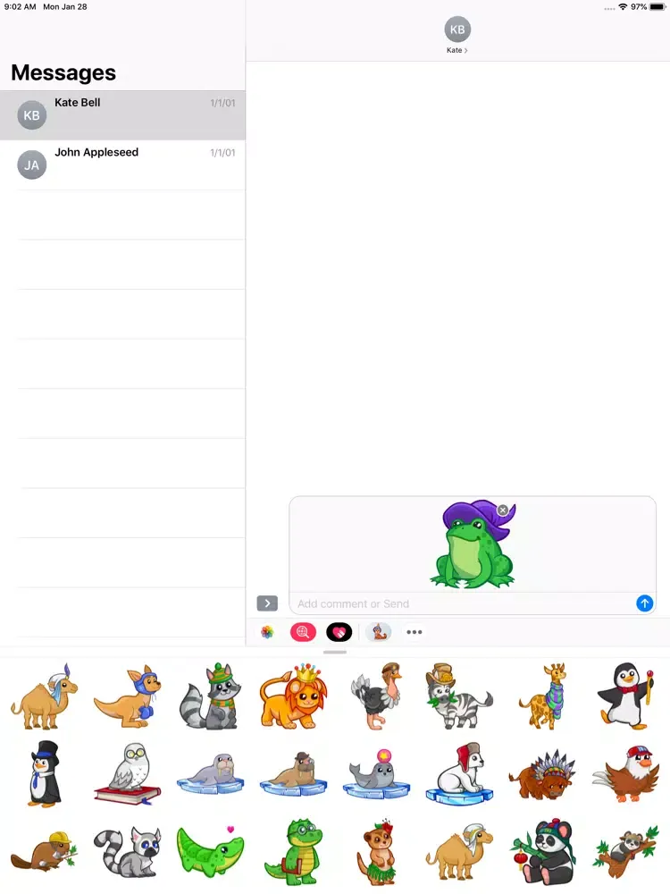 Capturas de pantalla de Cute Animals Emoji Stickers iPad 