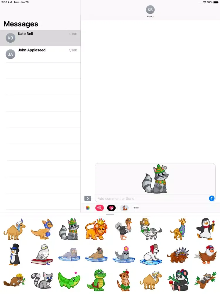 Capturas de pantalla de Cute Animals Emoji Stickers iPad 