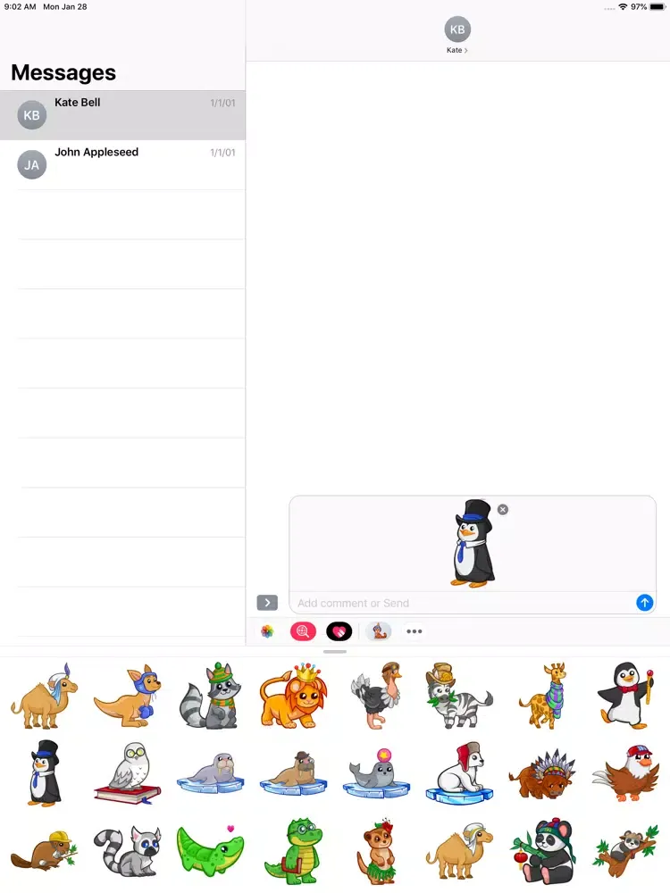 Capturas de pantalla de Cute Animals Emoji Stickers iPad 