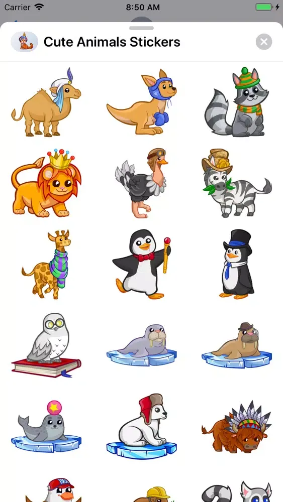 Capturas de pantalla de Cute Animals Emoji Stickers