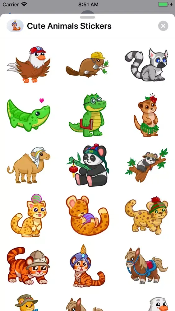 Capturas de pantalla de Cute Animals Emoji Stickers