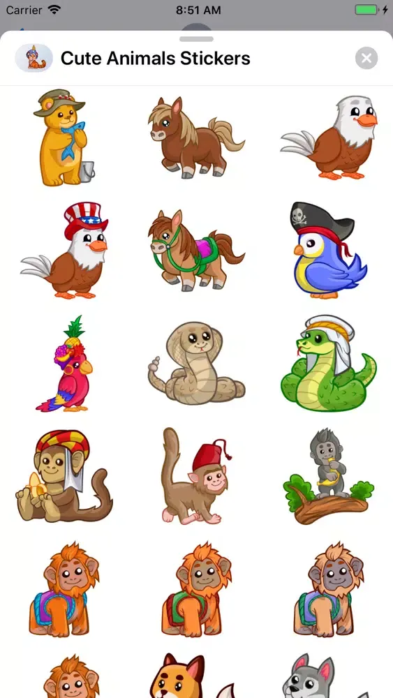 Capturas de pantalla de Cute Animals Emoji Stickers