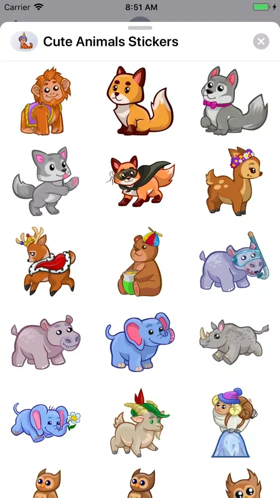 Capturas de pantalla de Cute Animals Emoji Stickers