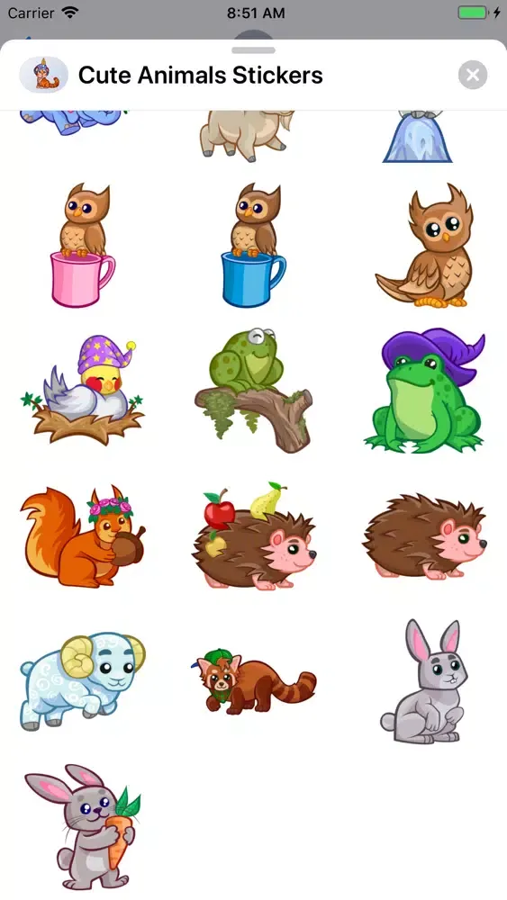 Capturas de pantalla de Cute Animals Emoji Stickers