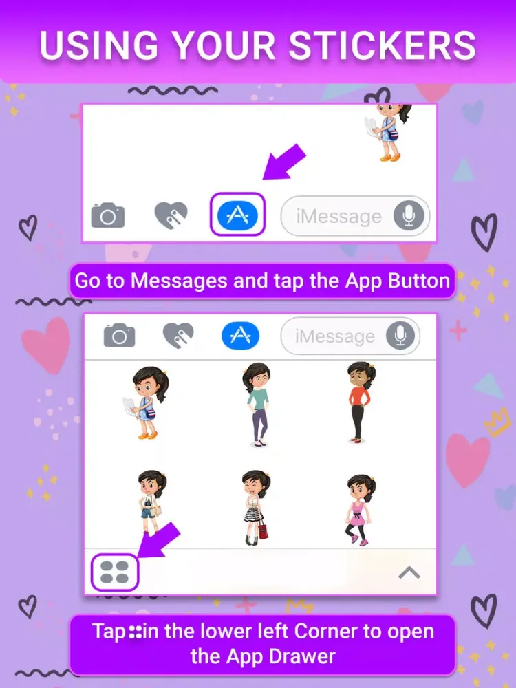 Capturas de pantalla de Girl Swag Animated Stickers iPad 