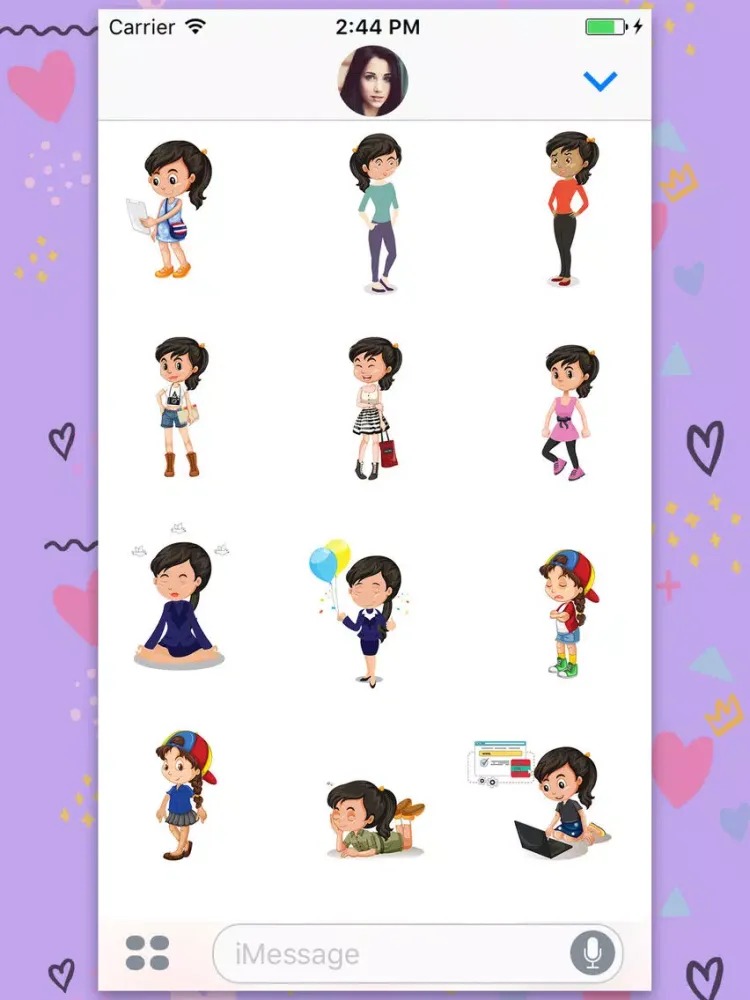 Capturas de pantalla de Girl Swag Animated Stickers iPad 