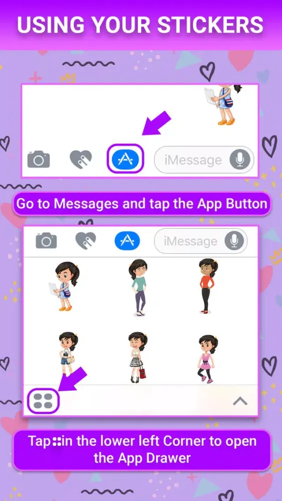 Capturas de pantalla de Girl Swag Animated Stickers