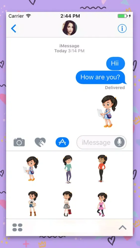 Capturas de pantalla de Girl Swag Animated Stickers