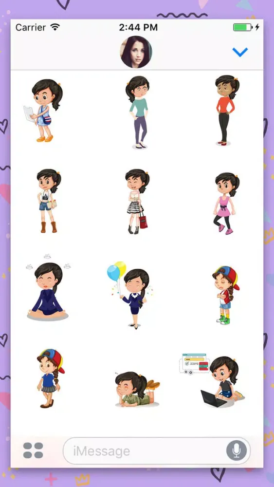 Capturas de pantalla de Girl Swag Animated Stickers