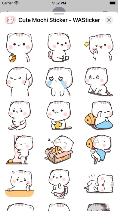 Capturas de tela do Cute Mochi Sticker - WASticker