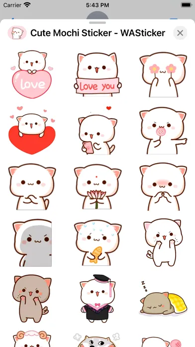 Capturas de tela do Cute Mochi Sticker - WASticker