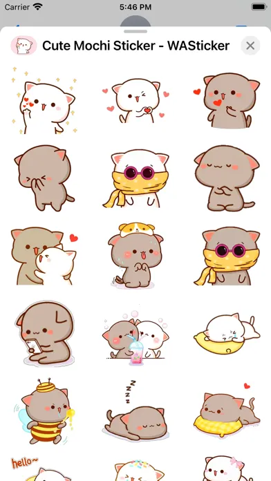 Capturas de tela do Cute Mochi Sticker - WASticker