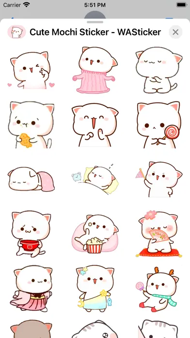 Capturas de tela do Cute Mochi Sticker - WASticker