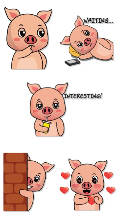 Zrzuty ekranu Cute Pig Stickers - WASticker