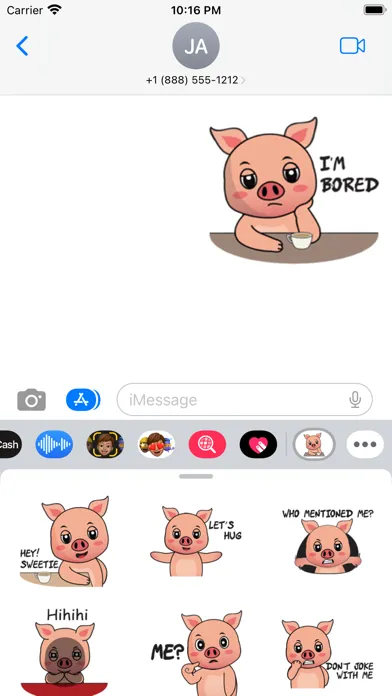 Zrzuty ekranu Cute Pig Stickers - WASticker