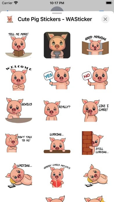 Zrzuty ekranu Cute Pig Stickers - WASticker