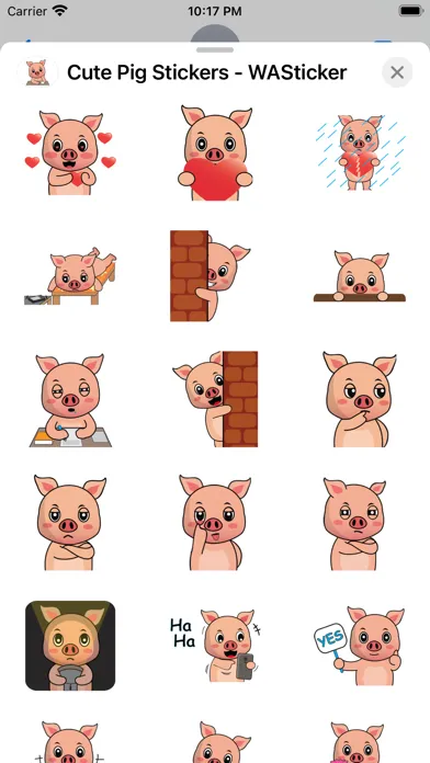 Zrzuty ekranu Cute Pig Stickers - WASticker