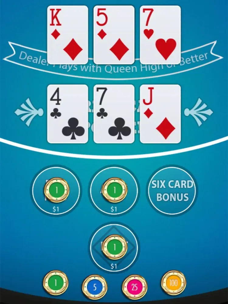 Capturas de tela do Three Cards Casino iPad 