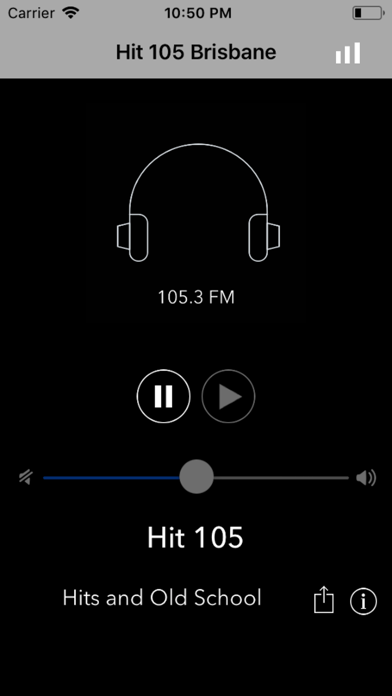 Tangkapan skrin Radio Hit 105 Brisbane