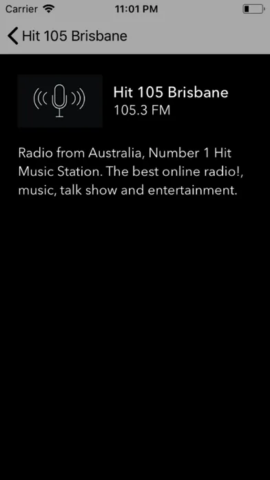 Ảnh chụp màn hình của Radio Hit 105 Brisbane