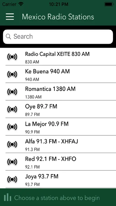 Tangkapan skrin RadioST: Mexican Radio