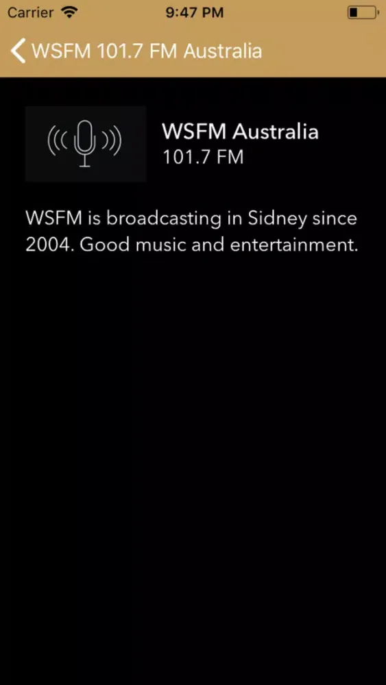 WSFM 101.7 Australia应用截图