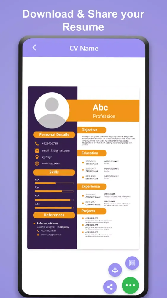 Tangkapan layar Easy CV Maker & Resume Builder