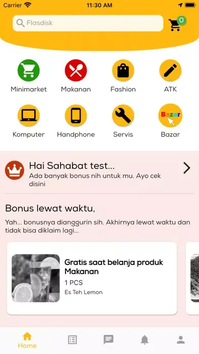 Tangkapan layar diWaroeng - Gratis Ongkir