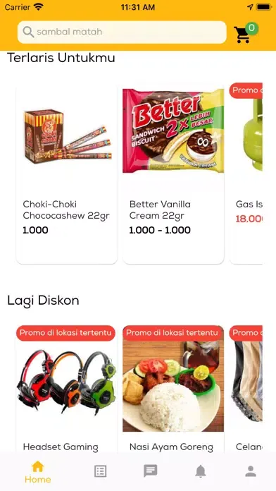 Tangkapan layar diWaroeng - Gratis Ongkir