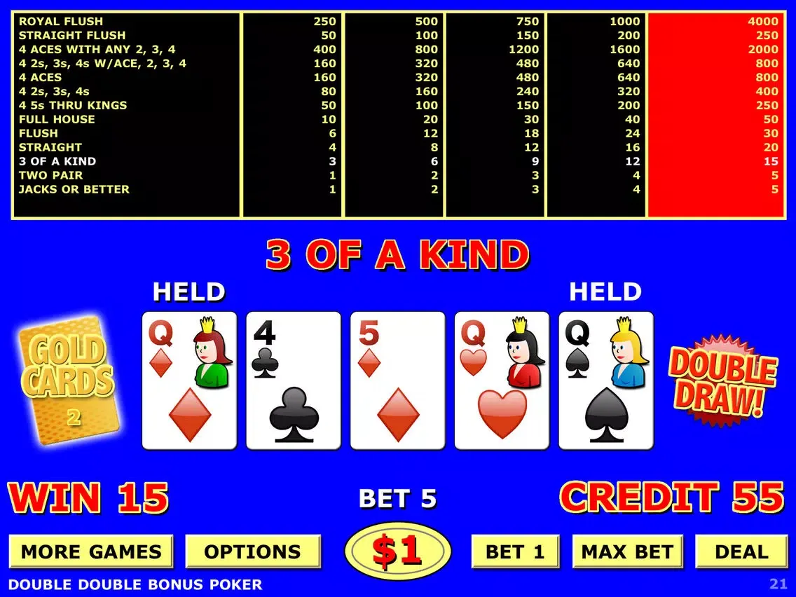 Tangkapan layar Double Draw Video Poker iPad 