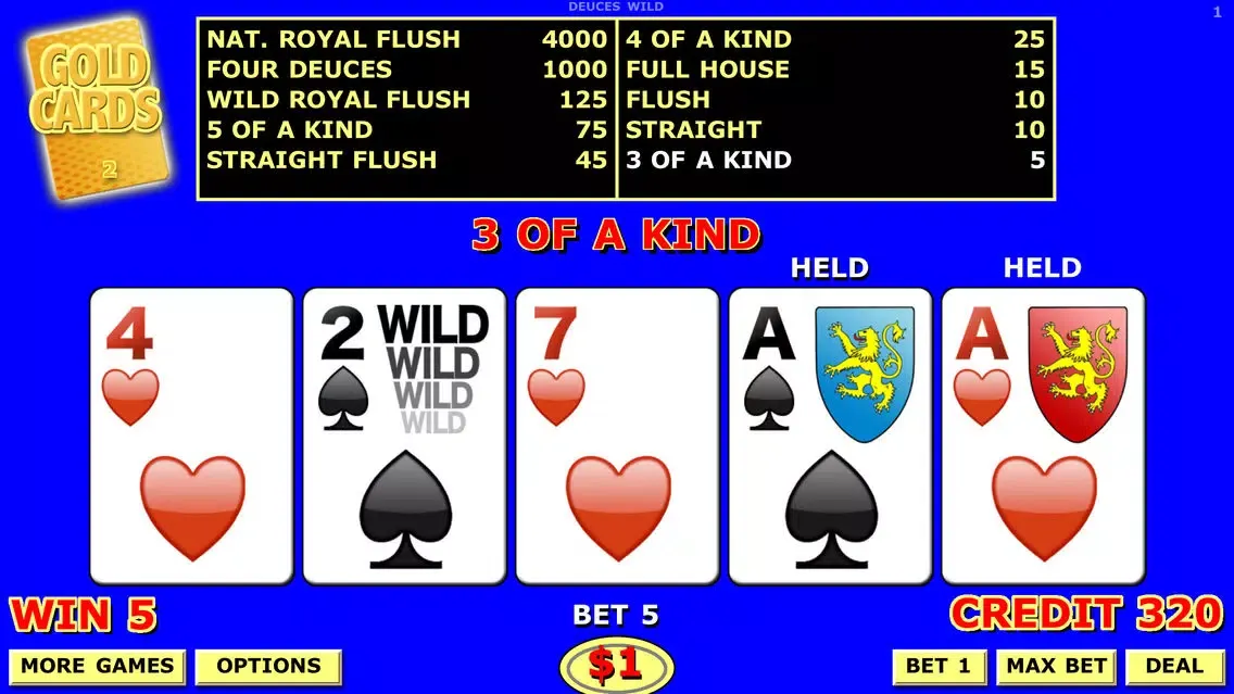 Tangkapan layar Double Draw Video Poker