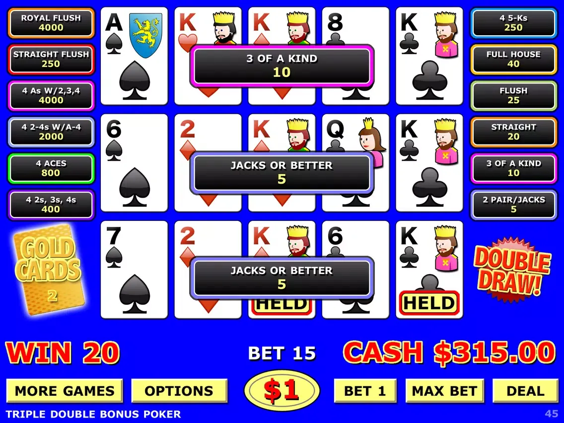 Screenshot di Double Draw Poker Triple Play iPad 
