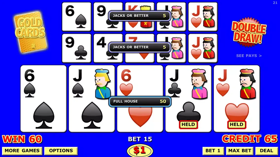 Screenshot di Double Draw Poker Triple Play