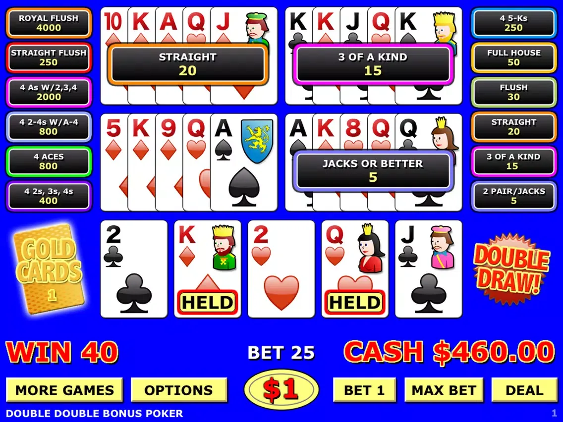 Double Draw Video Poker 5 Play iPad  স্ক্রিনশট