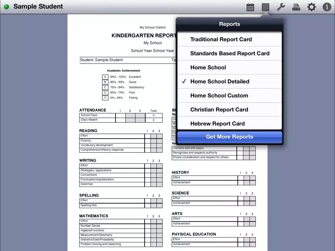 Ảnh chụp màn hình của Report Card Maker iPad 