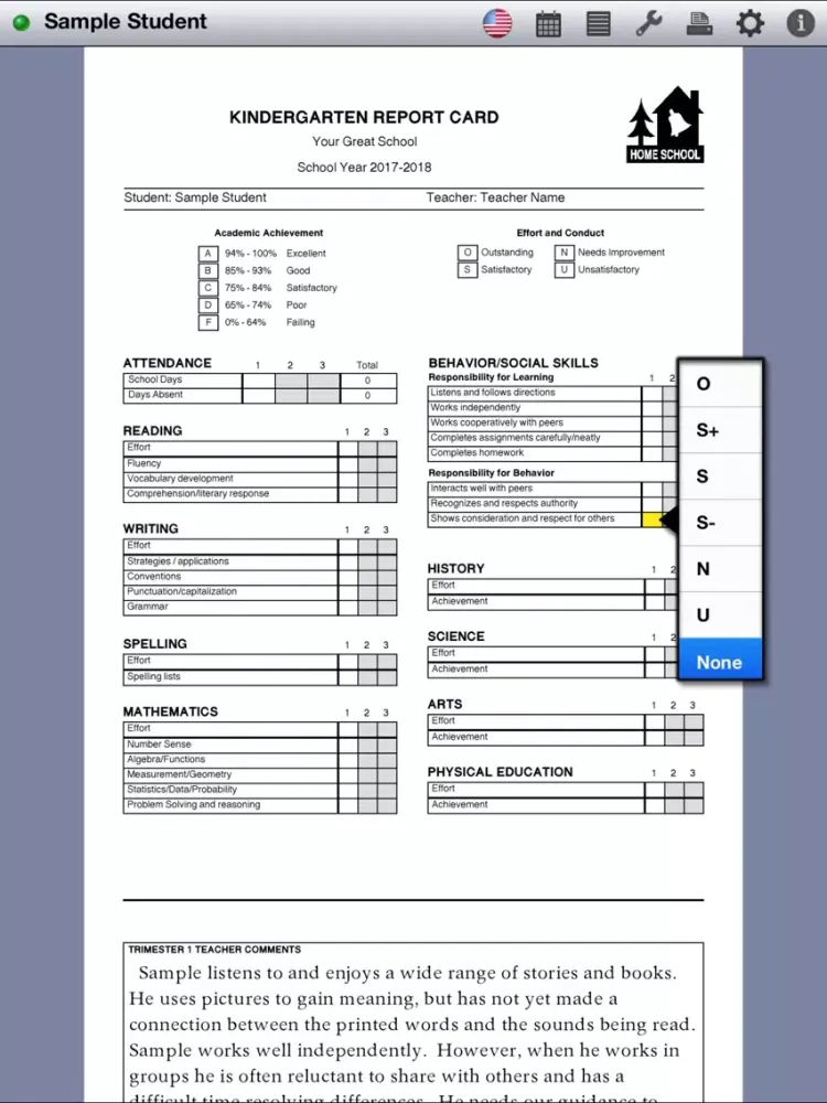 Ảnh chụp màn hình của Report Card Maker iPad 