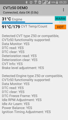 CVTz50 DEMO Screenshots