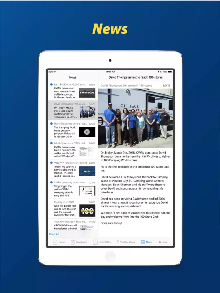 Zrzuty ekranu CWRV Driver iPad 