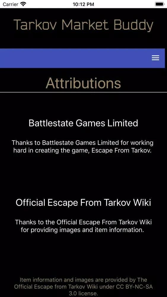 Tarkov Market Buddy スクリーンショット