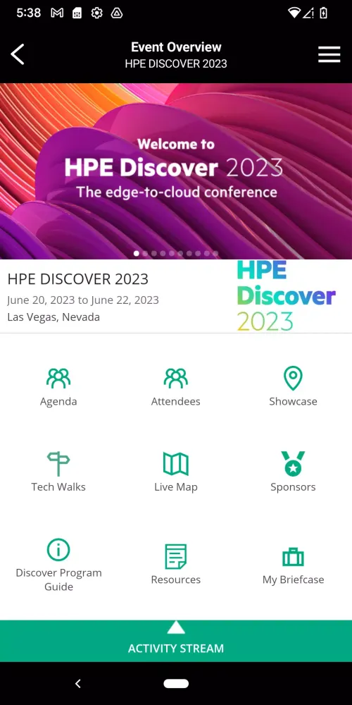 Screenshot di HPE Discover