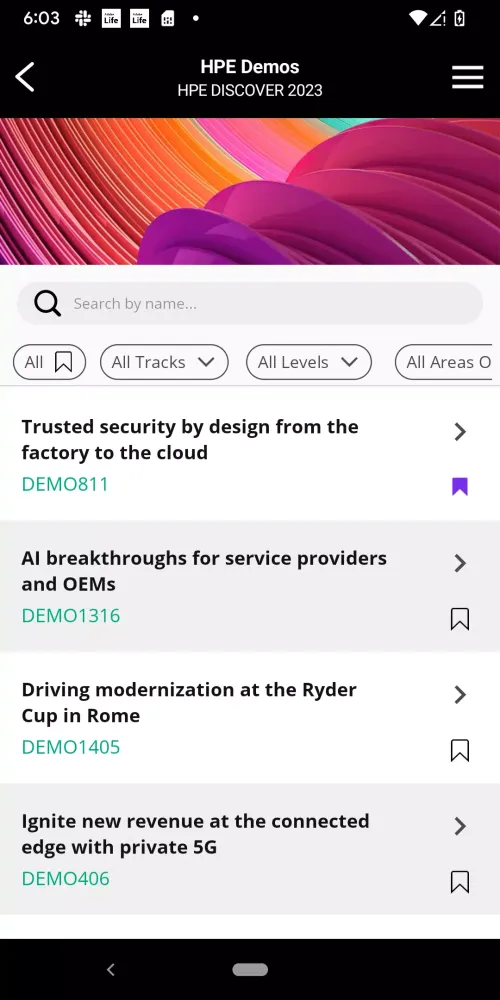 Screenshot di HPE Discover